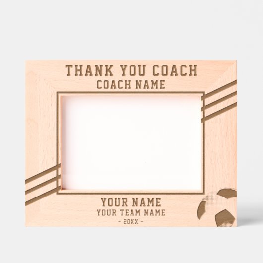 Dank u Coach Voetballer Naam Team Sport Gegraveerde Lijstjes (Voorkant)