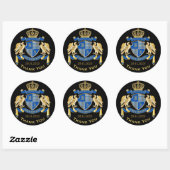 Dank u Coat of Arms Blue Gold Eagle Embleem Ronde Sticker (Vel)