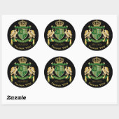 Dank u Coat of Arms Green Gold Eagle Emblem Ronde Sticker (Vel)