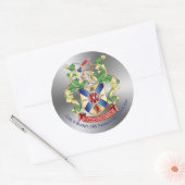 Dank u Coat of Arms Knight Shield Dragon Sword Ronde Sticker (Envelop)