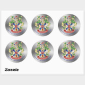 Dank u Coat of Arms Knight Shield Dragon Sword Ronde Sticker (Vel)