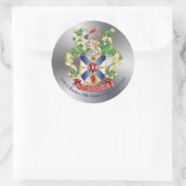 Dank u Coat of Arms Knight Shield Dragon Sword Ronde Sticker (Tas)