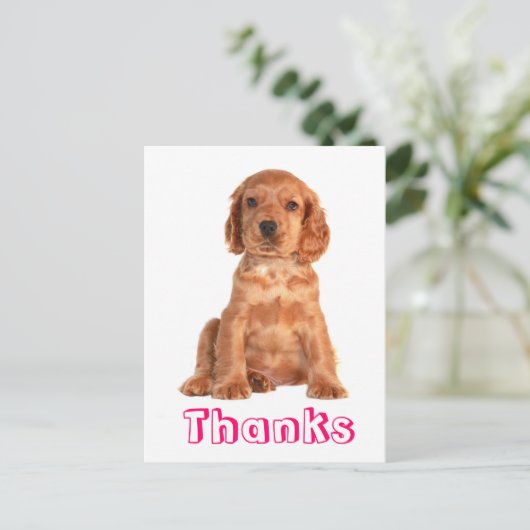 Dank u Cocker Spaniel Puppy Dog Briefkaart (Staand voorkant)