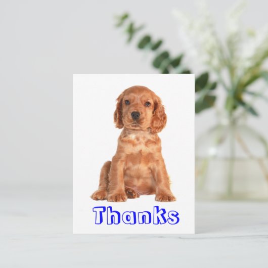 Dank u Cocker Spaniel Puppy Dog Briefkaart (Staand voorkant)