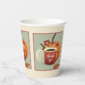 Dank u, Coffee Mok & Pumpkin Herfst Theme Papieren Bekers (Achterkant)