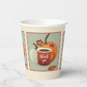 Dank u, Coffee Mok & Pumpkin Herfst Theme Papieren Bekers (Links)
