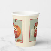 Dank u, Coffee Mok & Pumpkin Herfst Theme Papieren Bekers (Rechts)