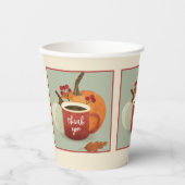Dank u, Coffee Mok & Pumpkin Herfst Theme Papieren Bekers (Voorkant)