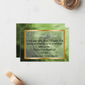 Dank U collega & Licht Groen Marmer, Goud Notitiekaartje (Voorkant / Achterkant in situ)