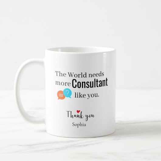 Dank U Consultant — Aangepaste naam Koffiemok (Links)