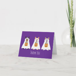 Dank u Corgi Ghost Dogs Halloween Bedankkaart