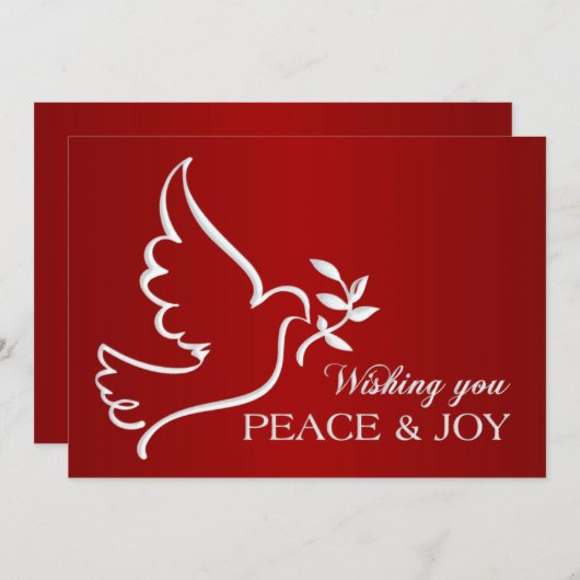 Dank u Corporate Dove Red Holiday Kaart (Voorkant / Achterkant)