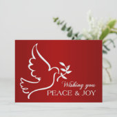 Dank u Corporate Dove Red Holiday Kaart (Staand voorkant)