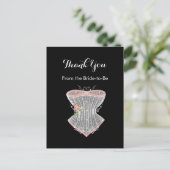 Dank u  Corset Persoonlijk Vrijgezellenfeest Briefkaart (Staand voorkant)