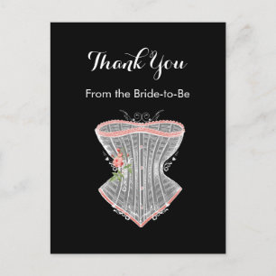 Dank u  Corset Persoonlijk Vrijgezellenfeest Briefkaart