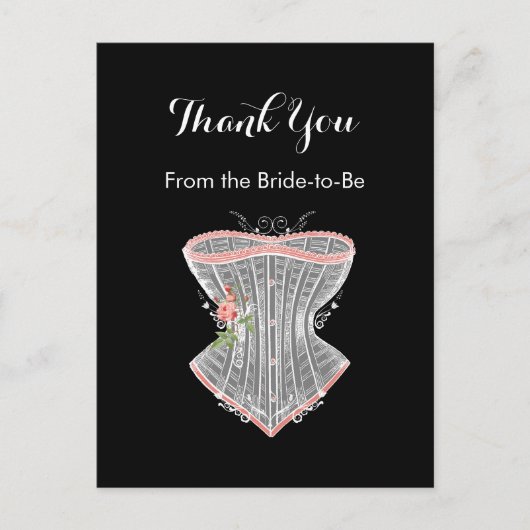 Dank u  Corset Persoonlijk Vrijgezellenfeest Briefkaart (Voorkant)