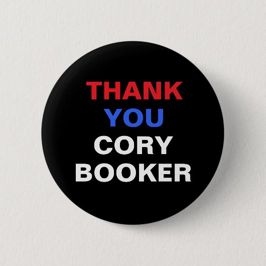 Dank u Cory Booker Button (Voorkant)