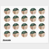 Dank u Cosmetic Logo QRCode Woodland Green Roos Ronde Sticker (Vel)
