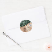 Dank u Cosmetic Logo QRCode Woodland Green Roos Ronde Sticker (Envelop)