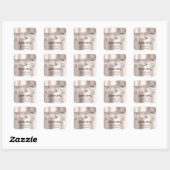 Dank u Cosmetics Logo QR Code Roos Powder Vierkante Sticker (Vel)