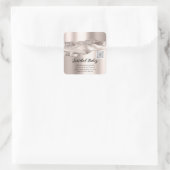 Dank u Cosmetics Logo QR Code Roos Powder Vierkante Sticker (Tas)