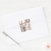 Dank u Cosmetics Logo QR Code Roos Powder Vierkante Sticker (Envelop)