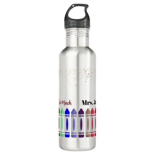 Dank u Crayon Star Design voor Docent Waterfles (Voorkant)