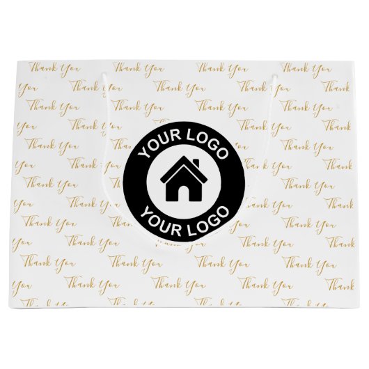 Dank u Custom Business Logo Grote Gift Bag Groot Cadeauzakje (Voorkant)