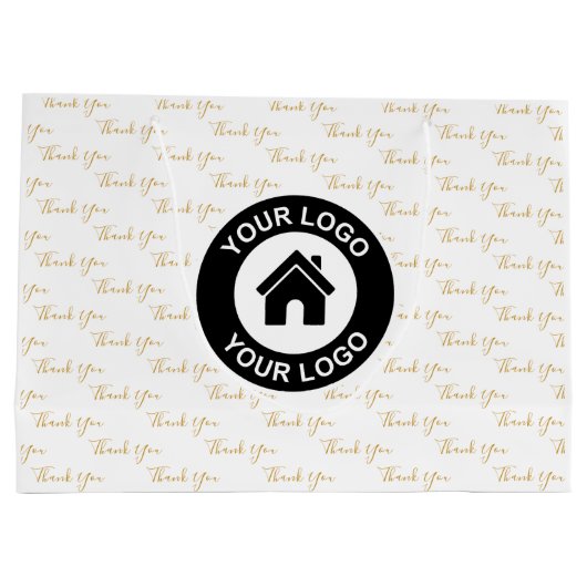 Dank u Custom Business Logo Grote Gift Bag Groot Cadeauzakje (Achterkant)
