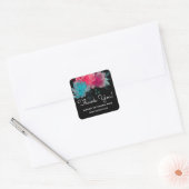 Dank u Custom Business Waterverf Floral Vierkante Sticker (Envelop)