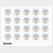 Dank u Cute Cat Cartoon Baby shower Ronde Sticker (Vel)