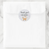 Dank u Cute Cat Cartoon Baby shower Ronde Sticker (Tas)