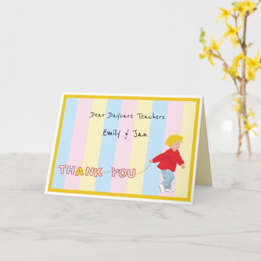 Dank u dagleraar kaart (Gele Bloem)