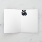 Dank u Dank Zwart Beer Dier Natuur Wildlife Kaart (Binnen)