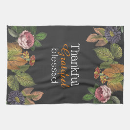 Dank u, dankbaar, gezegend herfst floral theedoek