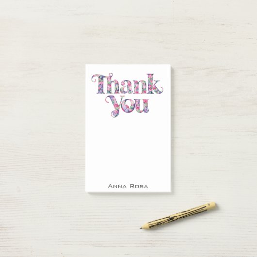 *~* Dank u Dankbaarheid AP85 Bloemen Post-it® Notes (Op bureau)