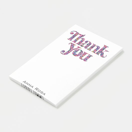 *~* Dank u Dankbaarheid Bloemenmanifestatie AP85 Post-it® Notes (Schuin)