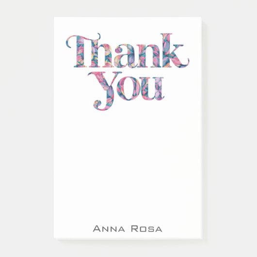*~* Dank u Dankbaarheid Manifestatie AP85 Floral Post-it® Notes (Voorkant)