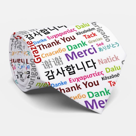 Dank u, Danke, Merci Stropdas (Opgerold)