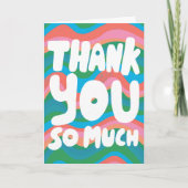 DANK U DANKZIJ DE kleurrijke roze groene strepen D Kaart (Voorkant)