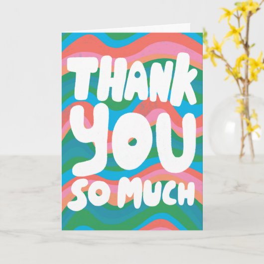 DANK U DANKZIJ DE kleurrijke roze groene strepen D Kaart (Gele Bloem)