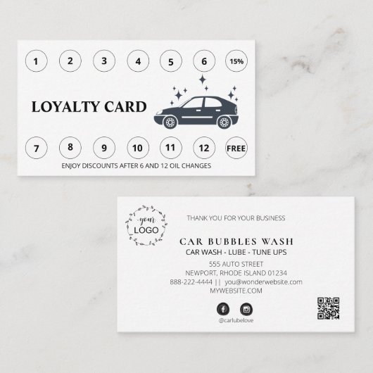 *~* Dank u dat de auto Eenvoudige QR beloning LOGO Klantenkaartje (Voorkant / Achterkant)