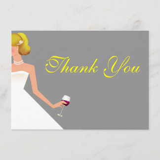 Dank u dat u de blonde zilver met parels hebt. bedankkaart