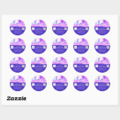 Dank u dat u de Logo QR-code roze blauwe marine ko Ronde Sticker (Vel)