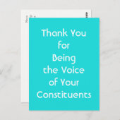 Dank u dat u de stem van uw kiezers bent briefkaart (Voorkant / Achterkant)