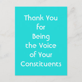 Dank u dat u de stem van uw kiezers bent briefkaart