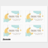 Dank u dat u het Baby shower van Moon Stars Clouds Rechthoekige Sticker (Vel)