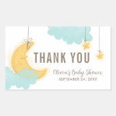 Dank u dat u het Baby shower van Moon Stars Clouds Rechthoekige Sticker (Voorkant)