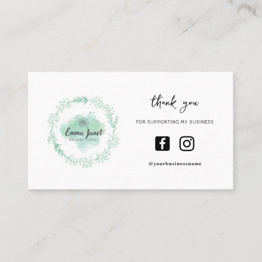 dank u dat u mij volgt als logo minimalist contactkaartje (Voorkant)