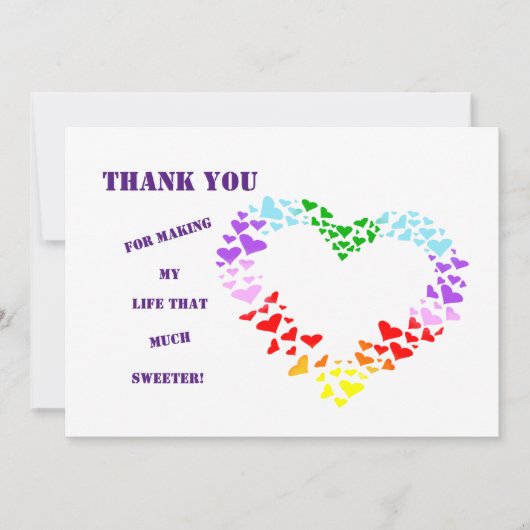 DANK U DAT U MIJN LEVEN ZO SNEL HEBT GEMAAKT! BEDANKKAART (Voorkant)